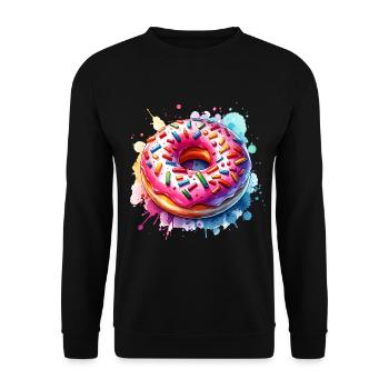 Doughnut - Unisex Sweatshirt - black - Front - Alina (178cm) & Michal (187cm)