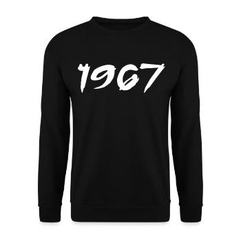 1967 Cadeau 58e Anniversaire 1967 Retro 1967 - Sweat-shirt Unisexe - noir - Devant - Alina (178cm) & Michal (187cm)