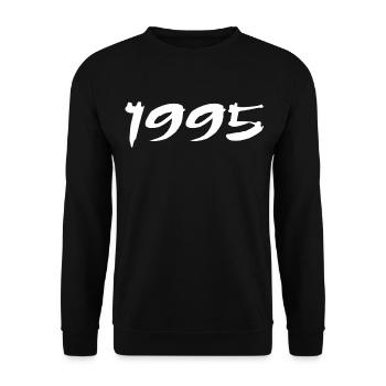 1995 Cadeau 30e Anniversaire 1995 Retro 1995 - Sweat-shirt Unisexe - noir - Devant - Alina (178cm) & Michal (187cm)