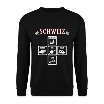 schwiiz schweiz - Unisex Pullover - Schwarz - Vorne - Alina (178cm) & Michal (187cm)