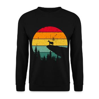 Vintage Retro Ziege Bauernhof Ziegen Landwirt - Unisex Pullover - Schwarz - Vorne - Alina (178cm) & Michal (187cm)