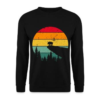 Vintage Retro Pig Pig Sau Bauer - Unisex Sweatshirt - black - Front - Alina (178cm) & Michal (187cm)