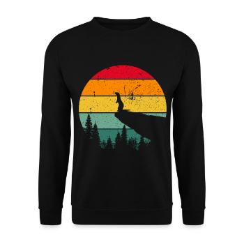 Vintage Retro Marmotte Alpes Rongeurs Marche - Sweat-shirt Unisexe - noir - Devant - Alina (178cm) & Michal (187cm)