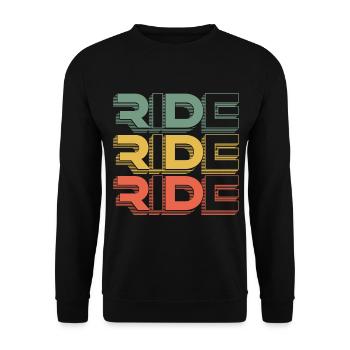 RIDE MTB Vintage Mountainbike Retro - Unisex Pullover - Schwarz - Vorne - Alina (178cm) & Michal (187cm)