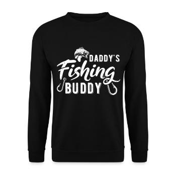 Daddy's Fishing Buddy - Unisex Sweatshirt - black - Front - Alina (178cm) & Michal (187cm)