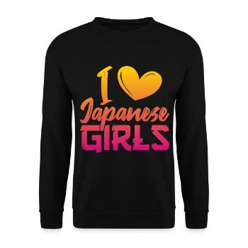 J’aime les filles japonaises - Sweat-shirt Unisexe - noir - Devant - Alina (178cm) & Michal (187cm)