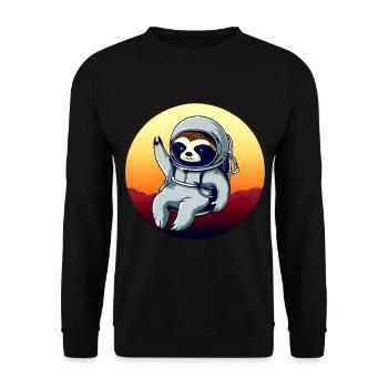 Plus paresseux dans l’espace au coucher du soleil - Sweat-shirt Unisexe - noir - Devant - Alina (178cm) & Michal (187cm)