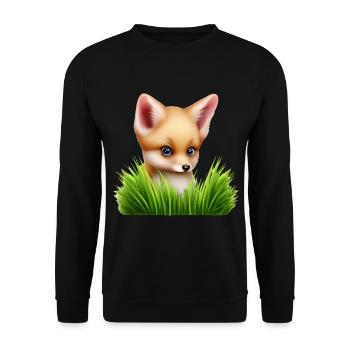 Fox in the tall grass - Unisex Sweatshirt - black - Front - Alina (178cm) & Michal (187cm)