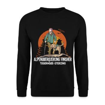 Alpenüberquerung Finisher Tegernsee Sterzing - Unisex Pullover - Schwarz - Vorne - Alina (178cm) & Michal (187cm)