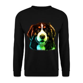 Bernadiner Hund - Unisex Pullover - Schwarz - Vorne - Alina (178cm) & Michal (187cm)