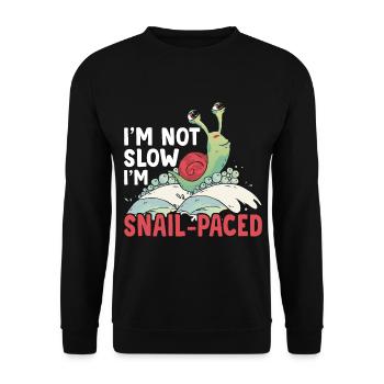 Snail lovers don't slow down snail owners - Unisex Sweatshirt - black - Front - Alina (178cm) & Michal (187cm)