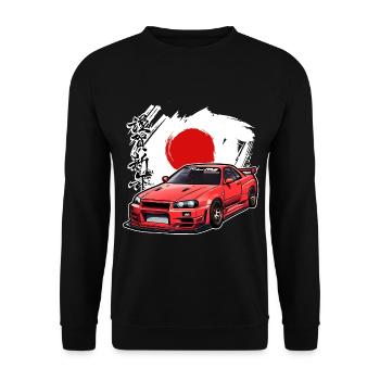 Jdm / Tuning / Turbocharger / Rims / Chiptuning - Unisex Sweatshirt - black - Front - Alina (178cm) & Michal (187cm)