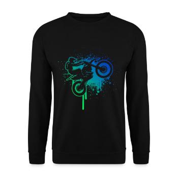 Dirt Bike Dirt Bike Women Dirt Biker Men - Unisex Sweatshirt - black - Front - Alina (178cm) & Michal (187cm)