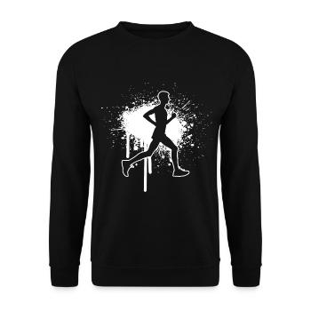 Jogging Femme Running Homme Fitness Jogging - Sweat-shirt Unisexe - noir - Devant - Alina (178cm) & Michal (187cm)