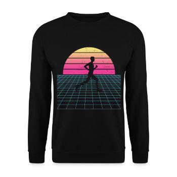 Race Jogging Women Fitness Running Running - Unisex Sweatshirt - black - Front - Alina (178cm) & Michal (187cm)