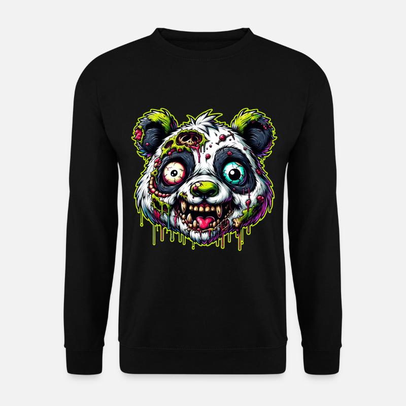 Panda Zombie Monster Halloween - Unisex Pullover - Schwarz