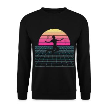 Women's Men's Squash Badminton Badminton Badmintons - Unisex Sweatshirt - black - Front - Alina (178cm) & Michal (187cm)