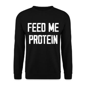 Feed Me Protein - Unisex Sweatshirt - black - Front - Alina (178cm) & Michal (187cm)