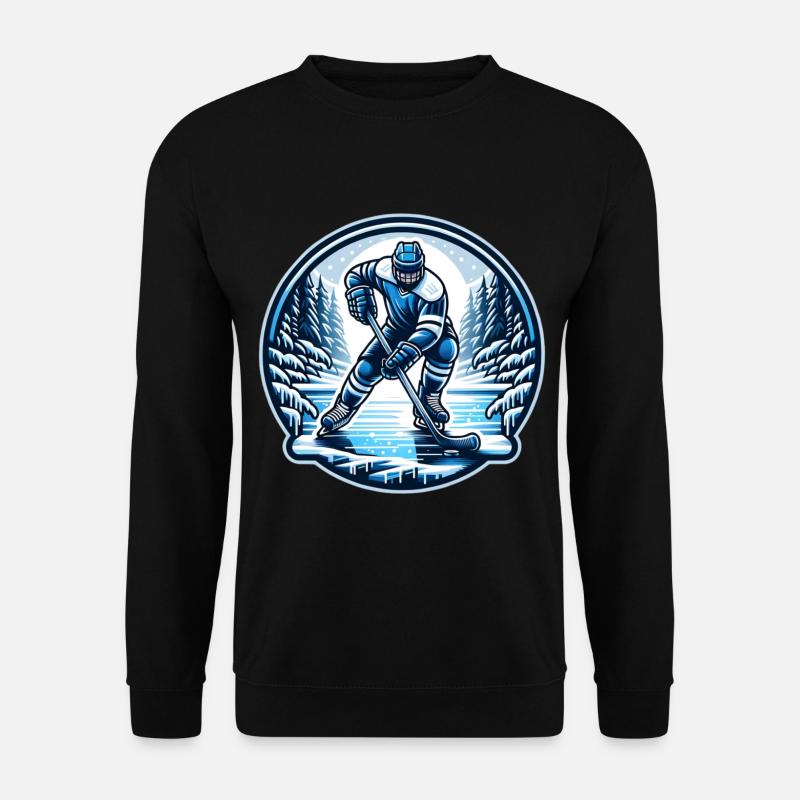 EishockeySpieler Winter - Unisex Pullover - Schwarz