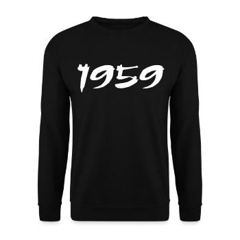 1959 Geschenk zum 66. Jubiläum 1959 Retro 1959 - Unisex Pullover - Schwarz - Vorne - Alina (178cm) & Michal (187cm)