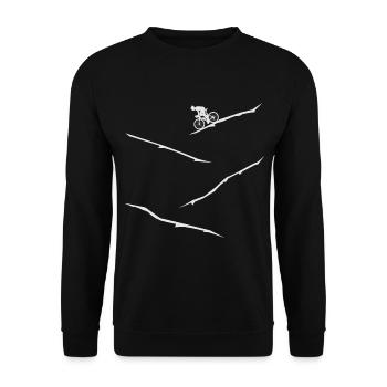 Rennfahrrad an Single speed da Alpen am Berg MTB - Unisex Pullover - Schwarz - Vorne - Alina (178cm) & Michal (187cm)