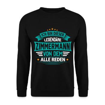 Zimmermann Zimmerei - Unisex Pullover - Schwarz - Vorne - Alina (178cm) & Michal (187cm)