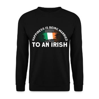 Ireland Irish Flag Irish Wife Gift - Unisex Sweatshirt - black - Front - Alina (178cm) & Michal (187cm)