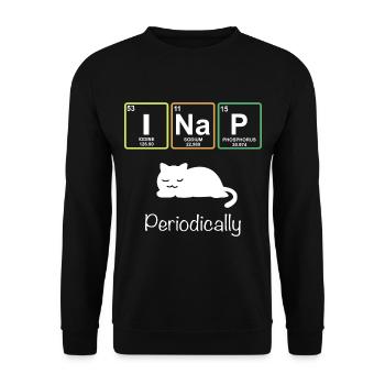 I Nap Cat Periodic Table Teacher T Shirt Gift - Unisex Sweatshirt - black - Front - Alina (178cm) & Michal (187cm)