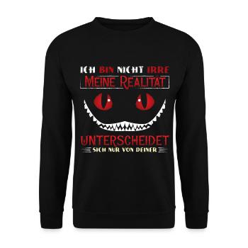 Meine Realität unterscheidet sich nur von deiner - Unisex Pullover - Schwarz - Vorne - Alina (178cm) & Michal (187cm)