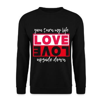 Typographie amour-amour, Saint-Valentin - Sweat-shirt Unisexe - noir - Devant - Alina (178cm) & Michal (187cm)