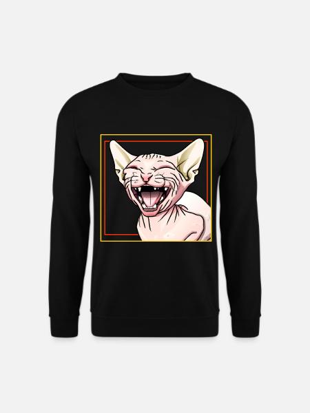 Sphynx cat laughs - Unisex Sweatshirt - black