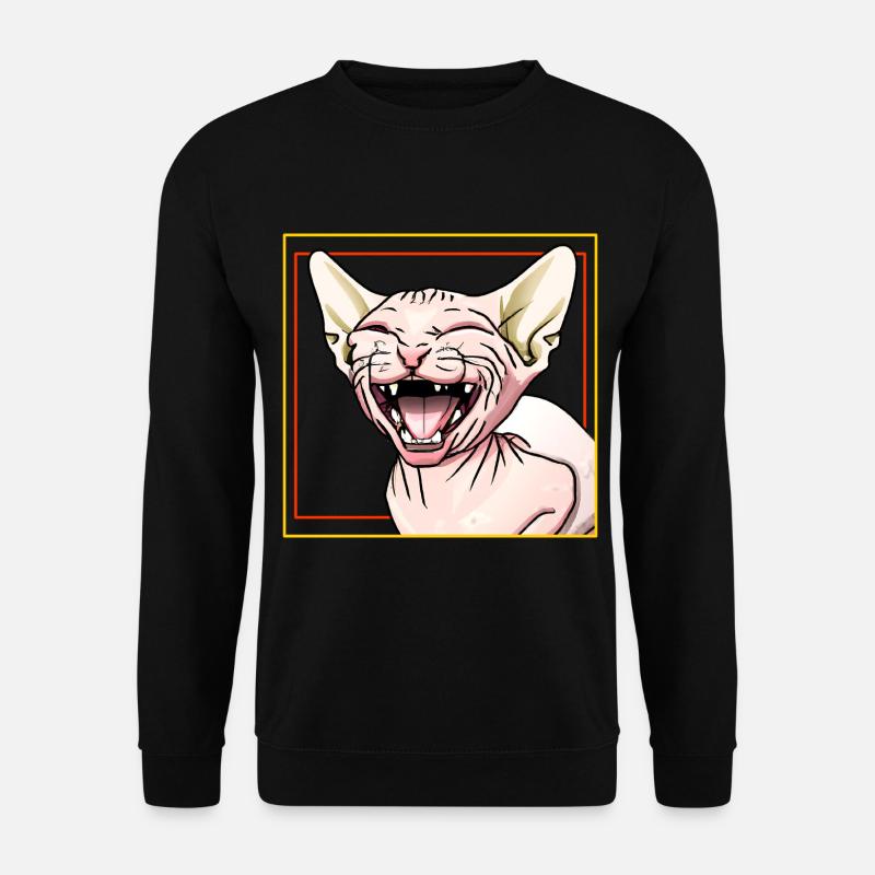 Sphynx-Katze lacht - Unisex Pullover - Schwarz