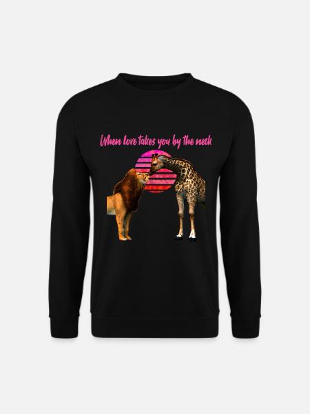 Safari Liebe Löwe und Giraffe - Unisex Pullover - Schwarz