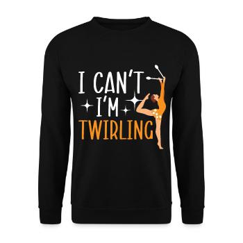 Je ne peux pas, je fais de la publicité pour Baton Twirler Baton Twi - Sweat-shirt Unisexe - noir - Devant - Alina (178cm) & Michal (187cm)
