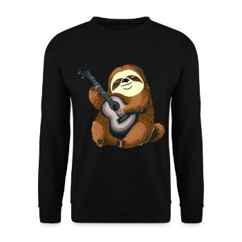 Musikalisches Faultier - Unisex Pullover - Schwarz - Vorne - Alina (178cm) & Michal (187cm)