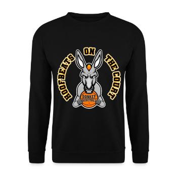 Hoofbeats On The Court Basketball Player Ass - Unisex Sweatshirt - black - Front - Alina (178cm) & Michal (187cm)
