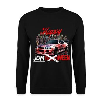 Jdm Halloween edition / Tuning Mechanic Costume - Unisex Sweatshirt - black - Front - Alina (178cm) & Michal (187cm)