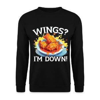 Buffalo Wings Foodie Cuisine Américaine Poulet - Sweat-shirt Unisexe - noir - Devant - Alina (178cm) & Michal (187cm)