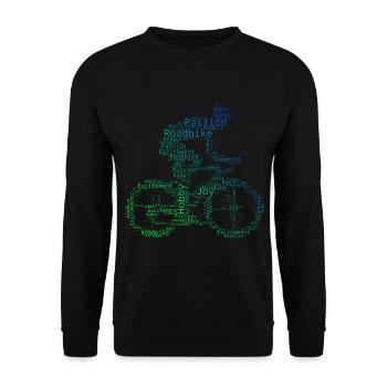 Rennradfahrer Roadbike Rennradfahren Herren - Unisex Pullover - Schwarz - Vorne - Alina (178cm) & Michal (187cm)