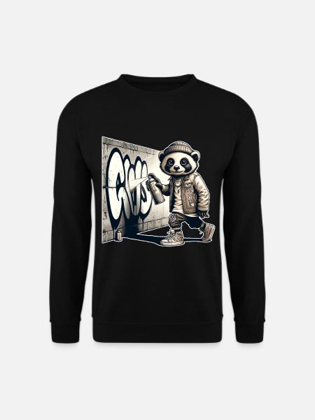 Panda Graffiti - Unisex Pullover - Schwarz