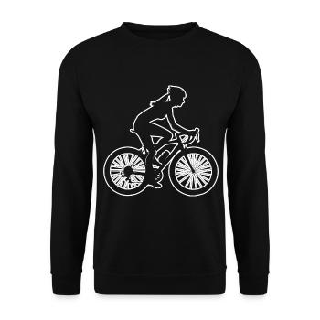 Men's Bike Cyclist Mtb Cycling - Unisex Sweatshirt - black - Front - Alina (178cm) & Michal (187cm)