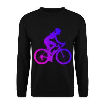 Cycling Cyclist Mtb Men's Bike - Unisex Sweatshirt - black - Front - Alina (178cm) & Michal (187cm)