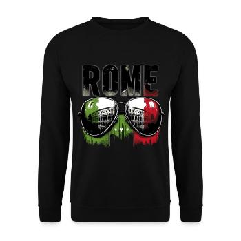 Rom Sonnenbrillen mit Kolosseum - Unisex Pullover - Schwarz - Vorne - Alina (178cm) & Michal (187cm)