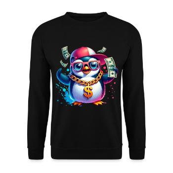 Penguin - Unisex Sweatshirt - black - Front - Alina (178cm) & Michal (187cm)