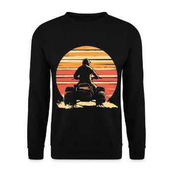 Quad quad coucher de soleil vintage - Sweat-shirt Unisexe - noir - Devant - Alina (178cm) & Michal (187cm)