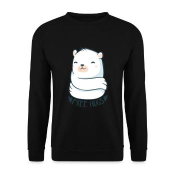 Cute bear Hugs Tshirt - Unisex Pullover - Schwarz - Vorne - Alina (178cm) & Michal (187cm)