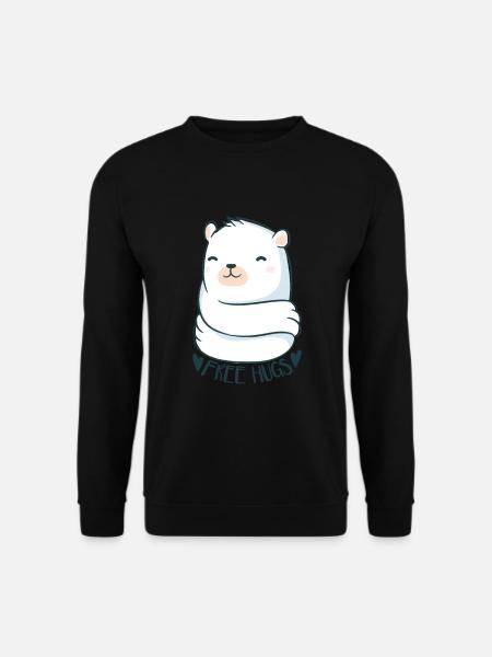 Cute bear Hugs Tshirt - Unisex Pullover - Schwarz