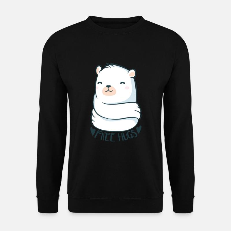 Cute bear hugs tshirt - Unisex Sweatshirt - black