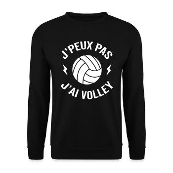 Je peux pas j'ai volley volleyball - Sweat-shirt Unisexe - noir - Devant - Alina (178cm) & Michal (187cm)