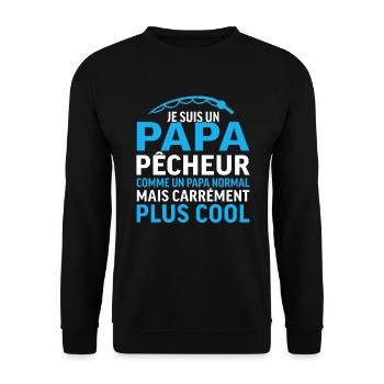 Papa pêcheur plus cool pêche - père - Sweat-shirt Unisexe - noir - Devant - Alina (178cm) & Michal (187cm)
